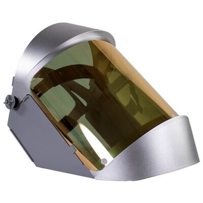 OBERON Face Shield with Ratcheting Headgear - Heat Reflective - Window: Clear Gold - With Lower Crown and Shield Extender