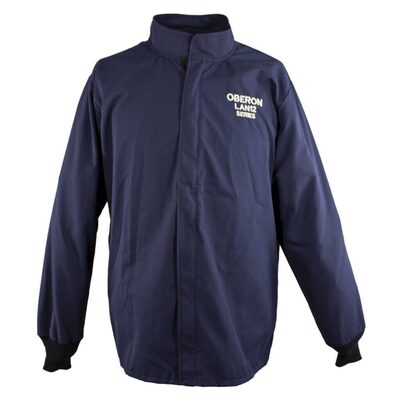 OBERON Coat - Arc Flash - 12 Cal LAN Series Deluxe - With Escape Strap - Color: Navy Blue - Size: 5XL