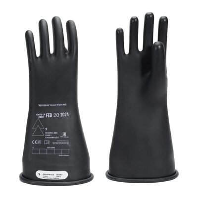 Oberon Gloves - Rubber Electrical - Class 1 - Length: 14" -  Rolled Cuff - Size: Large - 9