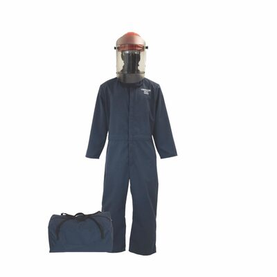 OBERON Bag Kit - Arc Flash - 12 Cal TCG2P - Comes With Coveralls, Hard Cap, Face Shield, Balaclava & Storage Bucket - Color: Navy Blue - Size: 2XL Extra Tall