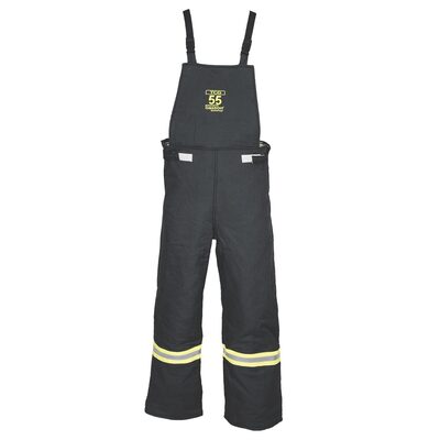 OBERON Bib Overalls - Arc Flash - 55 Cal TCG - Color: Black - Size: Large