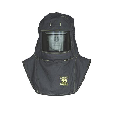 OBERON Hood with Hard Cap - Arc Flash - 55 Cal TCG - Color: Black - Window: True Color Grey (TCG)