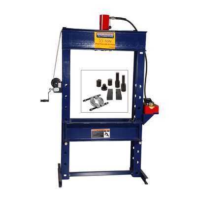 Omega 55 ton shop press with free press accessory kit