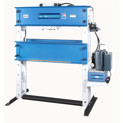 OTC 100-ton Capacity Heavy-Duty Shop Press with double acting ram and electric pump