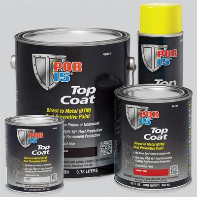 POR-15 INC 45718 Top Coat DTM Paint, 15 oz Aerosol Can, Clear, Liquid, 30 to 60 min Curing
