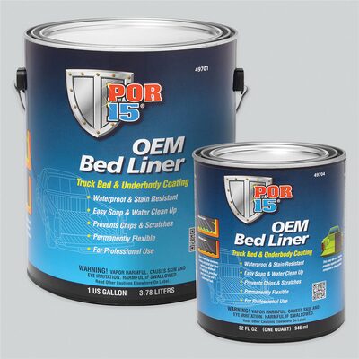 POR-15 INC 49701 OEM Bed Liner, 1 gal Can, Rubberized Textured Black, 100 to 120 sq-ft Coverage, 3 to 4 hr Curing