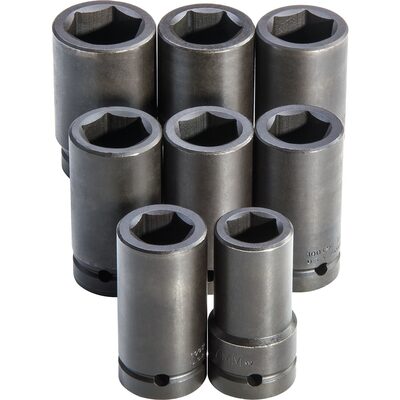 PROTO Proto 1" Drive 8 Piece Deep Metric Impact Socket Set - 6 Point