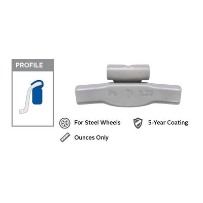 Wegmann Automotive 2.25 oz Steel Coated Clip-on PFE Black Series Wheel Weight (Box of 25)