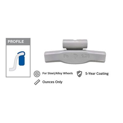 Wegmann Automotive 0.5 oz Zinc Coated Clip-on TZ Gray Series Wheel Weight (Box of 25)