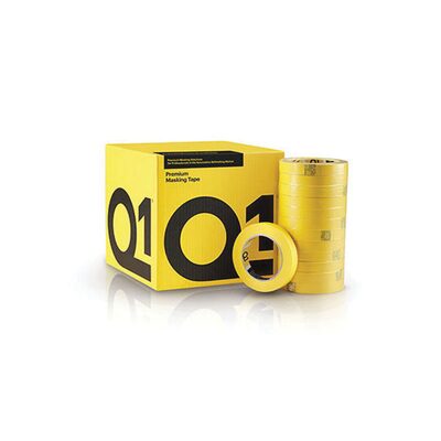 PPM Q1 Products MTQ136 Premium Masking Tape, 55 m x 36 mm, 125 um THK, 24/case, Sun Yellow