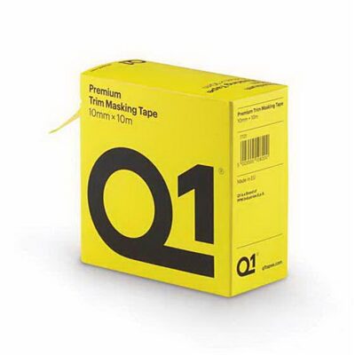 PPM Q1 Products TT01 Premium Self-Adhesive Trim Masking Tape, 10 m, 10 mm THK, Sun Yellow