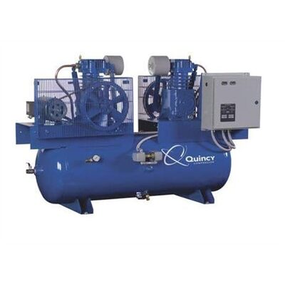 Quincy Compressors 7.5 HP 120 Gallon Two-Stage Vertical 230V 3PH PRO Duplex Air Compressor - Model 473DC12DC23