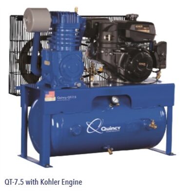 Quincy Compressors 5 HP 30 Gallon Two-Stage Horizontal 230V 1PH Air Compressor - Model D207Y30HC