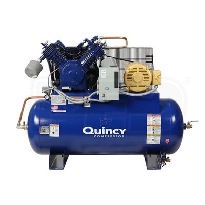Quincy Compressors 15 HP 120 Gallon Two-Stage Horizontal 230V 3PH MAX Air Compressor - Model 4153D12HCA23M