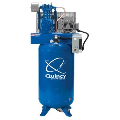 Quincy Compressors 7.5 HP 80 Gallon Two-Stage Vertical 230V 1PH PRO Air Compressor - Model 471CS80VCB