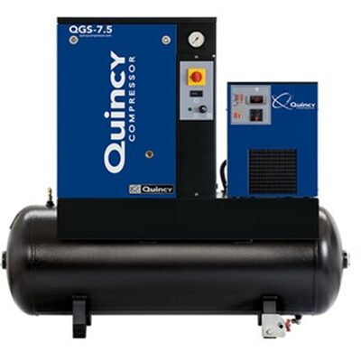 Quincy Compressors 7.5 HP 60 Gallon Rotary Screw Air Compressor with Dryer 230V 1PH - Model QGS7.5HPD1