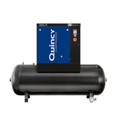 Quincy Compressors 15 HP 132 Gallon Air Compressor QGS 15 HP 132 Gallon Tank Mounted Rotary Screw With Dryer Triv 3 60