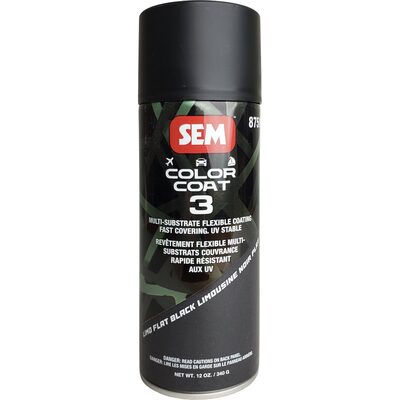 SEM Paints Color Coat 3 Limo Flat Black 16 oz Aerosol