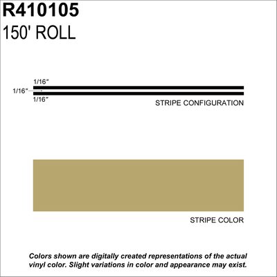 SHARPLINE CONVERTING INC MS, 3/16" X 150'; Lt Gold Metallic