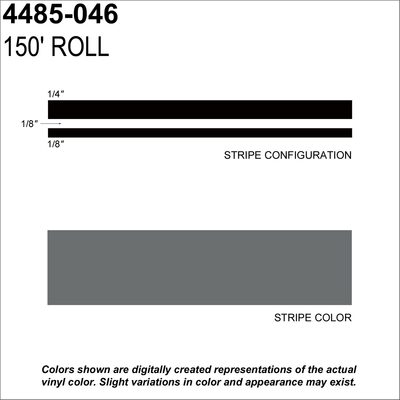 SHARPLINE CONVERTING INC Pinstripe Light Charcol 1/2" x 150'