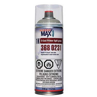 SprayMax 3680231 1K E-Coat Primer, 11.2 oz Aerosol Can, Light Green, 5.4 sq-ft Coverage