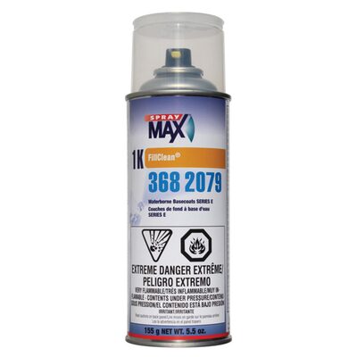 SprayMax FillClean 3682078 Series D Waterborne Basecoat, 5.3 oz Aerosol Can, Clear