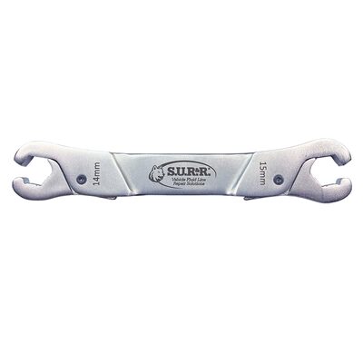 S.U.R.&R. Versatile line wrench featuring unique ratcheting push on / pull off operation. Designed for convenient, single-handed use. Sizes: 14mm (9/16&rdquo;) & 15mm (19/32&rdquo;)