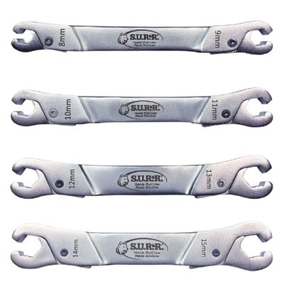 S.U.R.&R. RLW400 Ratcheting Line Wrench Set of 4 with 4-Slot Pouch- SAE/Metric