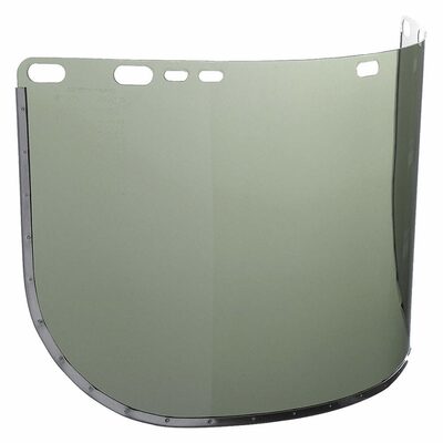 Jackson Safety Replacement Windows for F30 Acetate Face Shields - Dark Green - 9" x 15.5" X.040" - D Shaped - Bound