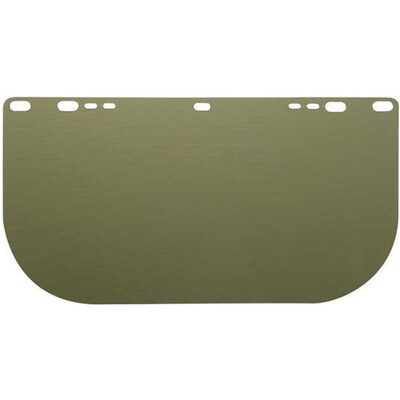 Jackson Safety Replacement Windows for F20 Polycarbonate Face Shields - Dark Green - 8" x 15.5" x.040" - E Shaped - Unbound