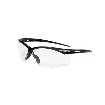 Jackson Safety Safety Glasses - SG Series - Clear Lens - Black Frame - Hardcoat Anti-Scratch - Indoor