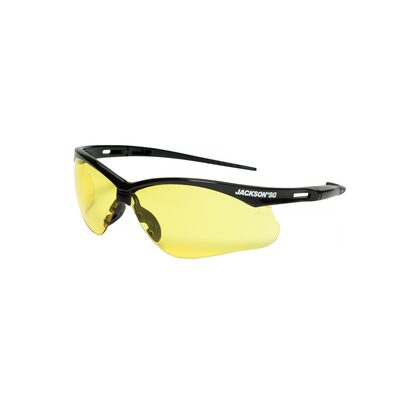 Jackson Safety Safety Glasses - SG Series - Amber Lens - Black Frame - STA-CLEAR Anti-Fog - Low Light