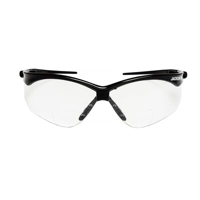 Jackson Safety Safety Glasses - SG Series - Clear 2.0 Readers Lens - Black Frame - Hardcoat Anti-Scratch - Indoor