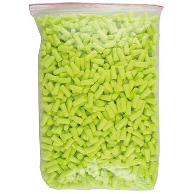 Sellstrom Earplugs - Disposable - Foam Bullet Shape - Uncorded - NRR 32 - Hi-Viz Green
