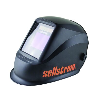 Sellstrom Welding Helmet - Auto Darkening -  Thermoplastic - 3.94" x 2.38" Viewing Area - Shade 4/9-13 Variable ADF - Ratcheting Headgear - Black - Premium Series