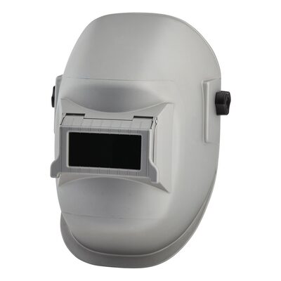 Sellstrom Welding Helmet - Passive - Nylon - Lift Front  - 2" x 4.25" Viewing Area - Shade 10 - Ratcheting Headgear - Silver - 290 Series