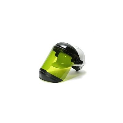 Sellstrom Face Shield - 312 Series - 8" x 15" x 0.60" Window - ArcFlash - Universal Hard Hat Adapter Headgear - Dual Crown
