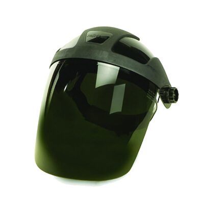 Sellstrom Face Shield - DP4 Series - 9" x 12.125" x 0.060" Window - Shade 5 IR - Universal Hard Hat Slot Adaptor Headgear