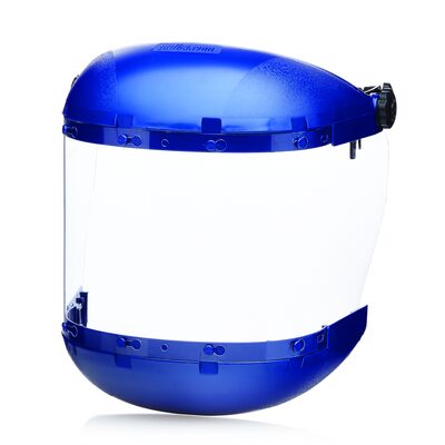 Sellstrom Face Shield - 380 Series - 6.5" x 19.5" x 0.040" Window - Clear AF - Universal Hard Hat Slot Adapter Headgear - Dual Crown
