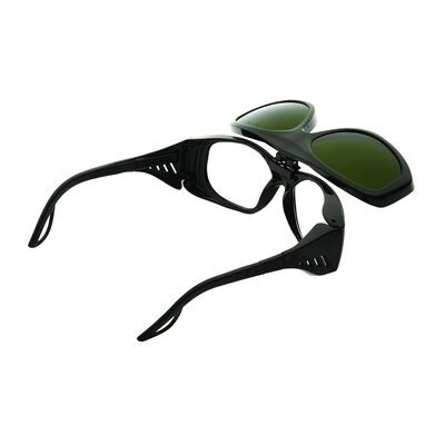 Sellstrom Safety Glasses - X35 Series - Clear Lens -Black Frame - Hard Coated - With Shade 5 IR Flip Lens