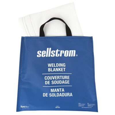 Sellstrom Fiberglass Welding Blanket - White 5' x 6' with Carrying Pouch