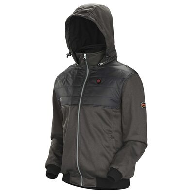 Pioneer Heated Fleece Hoodie  - Color:  Charcoal  - Size: XL