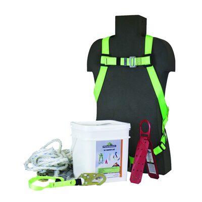 PeakWorks RK7 Series Reusable Roofer's Kits: Harness, Rope Grab, 50' Vertical Lifeline, Roof Bracket