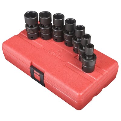 SUNEX SOCKET SET IMPACT 3/8IN. DRIVE 7PC STD SAE UNIV
