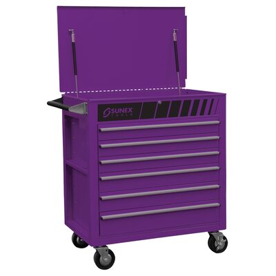 SUNEX Premium Full Drawer Service Cart Plum Crazy Purple