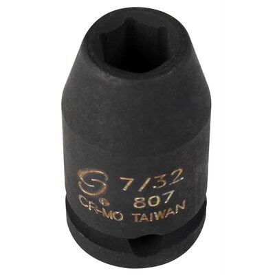SUNEX SOC 7/32 1/4D IMP 6PT BLK