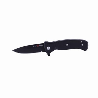 SUNEX AL Mar SERE 2020 G Assisted Open Liner Lock D2 3 Inch Matte Black Titanium Finish Plain Edge Talon Blade with G10 Handle Tactical Folding Knive - Black