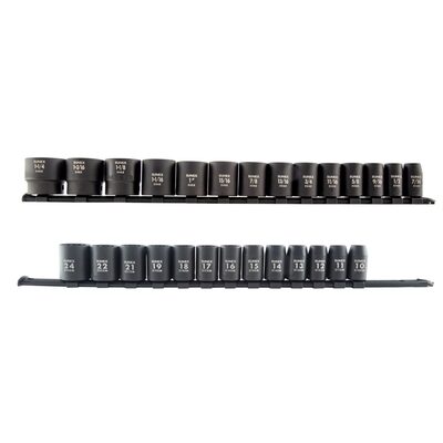 SUNEX TOOLS 27 Piece 1/2&rdquo; Dr. Impact Socket Rails