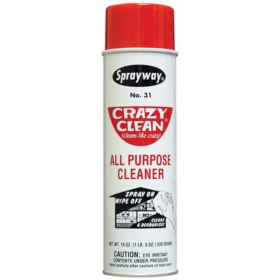 Sprayway Inc. Crazy Clean SW031 All Purpose Cleaner, 20 oz Aerosol Can, White Foam