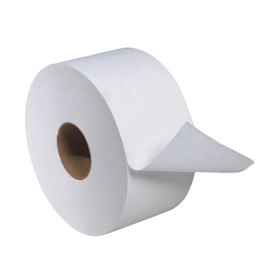 Tork Molnlycke 12024402 Mini Jumbo Bath Tissue Roll, 7.36 in Dia x 751 ft L x 3.48 in W, 2 Plys